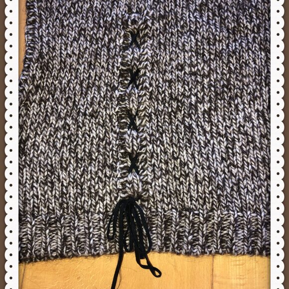 Apanage Collection Women Dark Gray/Light Gray  Blended Merino Knitted Vest Sz M - Picture 9 of 9